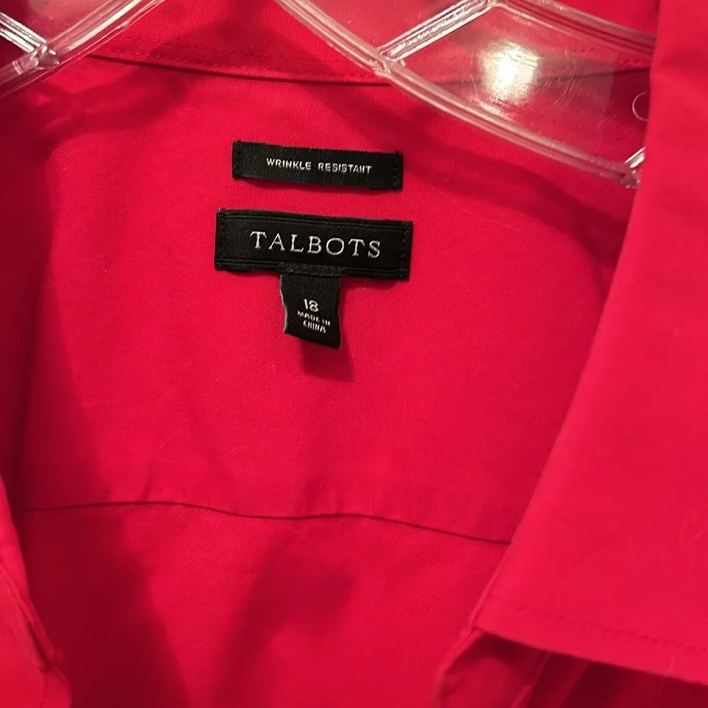 Red sleeveless Talbots top. Wrinkle resistant! Gorgeous red! - Picture 2 of 3